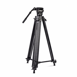 Trépied vidéo professionnel en aluminium flexible télescopique Weifeng WF 718 avec tête fluide - Product Image 1