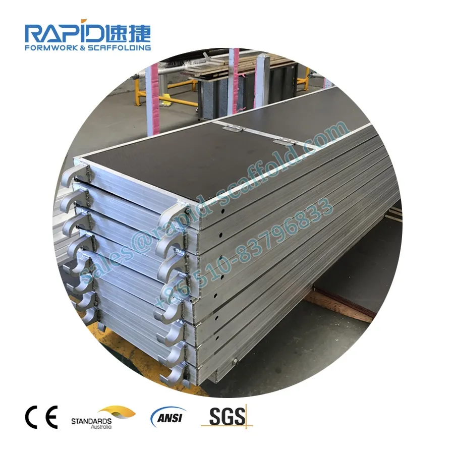 Papan Perancah Aluminium Berkualitas Papan Berjalan Trapdoor Deck Papan Perancah Aluminium untuk Proyek Konstruksi