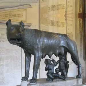 Bronze Capitoline Wolf And Twins Sculpture Italy Famous sculpture