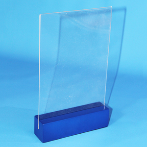 Acrylic Table Tent Frame Tabletop Khung Ảnh Menu Chủ Hiển Thị Stand Với Gỗ Kích Thước Cơ Sở - Product Image 6