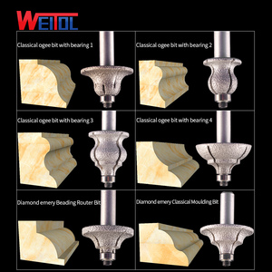 Cnc đá cẩm thạch khắc máy cắt đầu Kim Cương Emery Cổ Điển Xoi Lõm Hình Chữ S Bit với Mang - Product Image 4