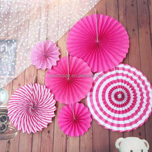 Eventails de <span class=keywords><strong>papier</strong></span> colorés, 6 pièces, Design de roues rondes, couleurs vives, suspendus, rosaces, décoration de fête, livraison gratuite - Product Image 1