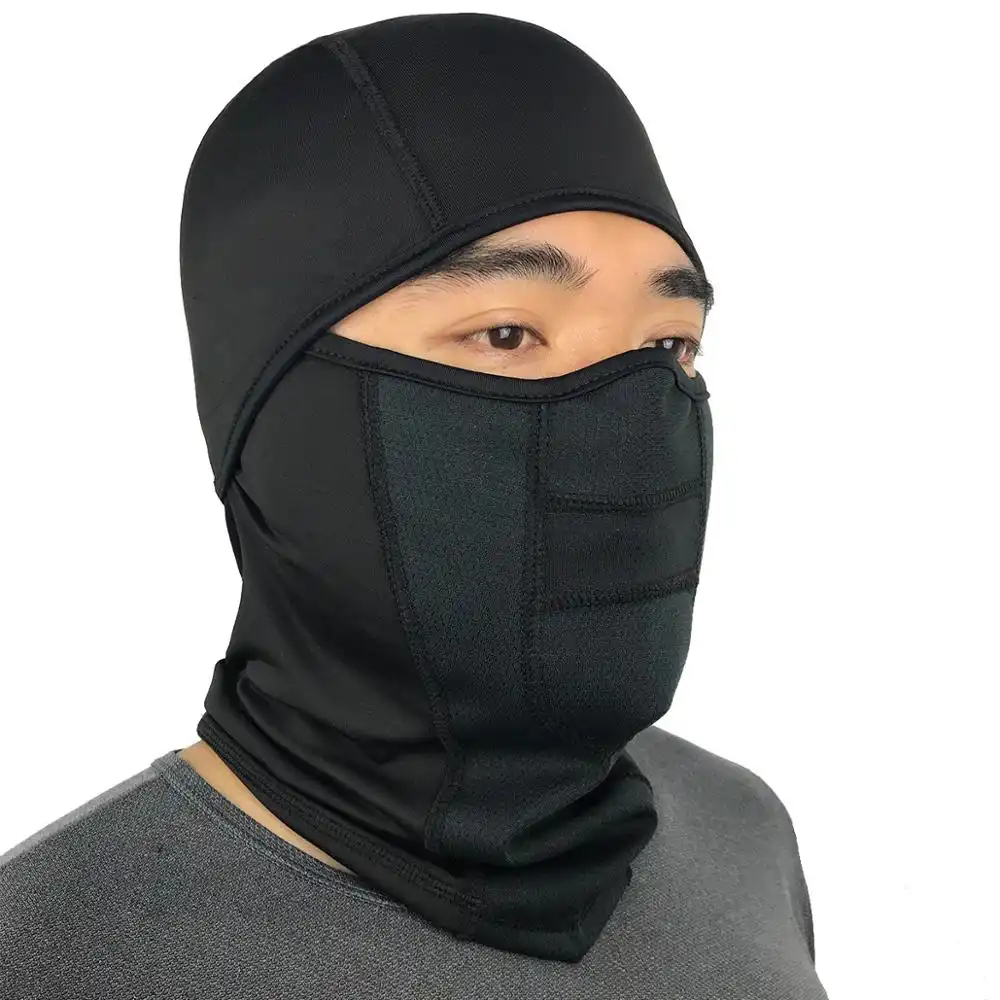 Ветрозащитная дышащая термофлисовая зимняя Балаклава с капюшоном, маска для лица для катания на лыжах, бега, спорта на открытом воздухе