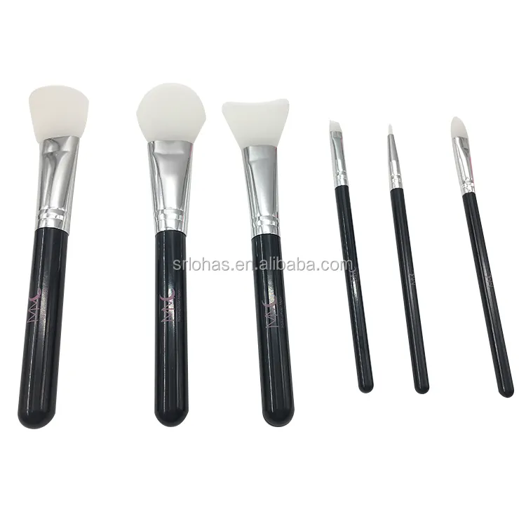silicone head 6Pcs make up tools cosmetic makeup brush kit