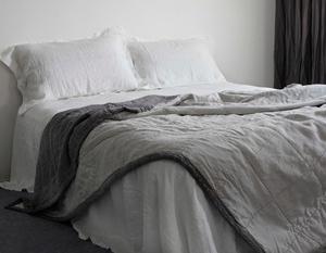 Bộ Chăn Ga Gối 100% Vải Lanh Màu Xám Đá - Product Image 2