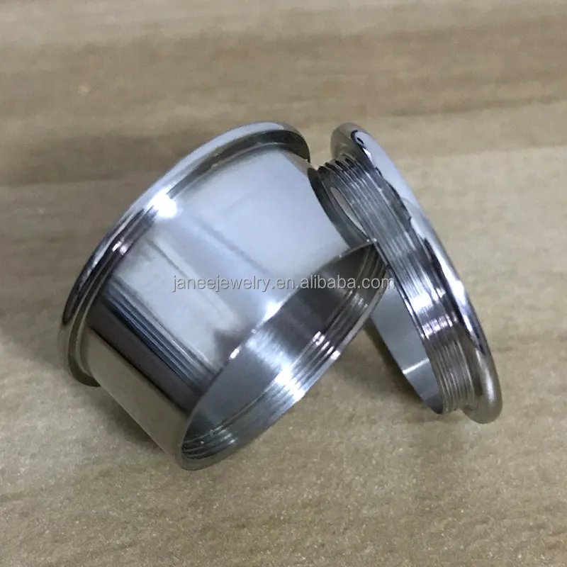 Großhandel Schmuck Fabrik Direkt Angepasst DIY Handgemachte Geschraubt 2 Stück Blank Titan Ring Core für Inlay