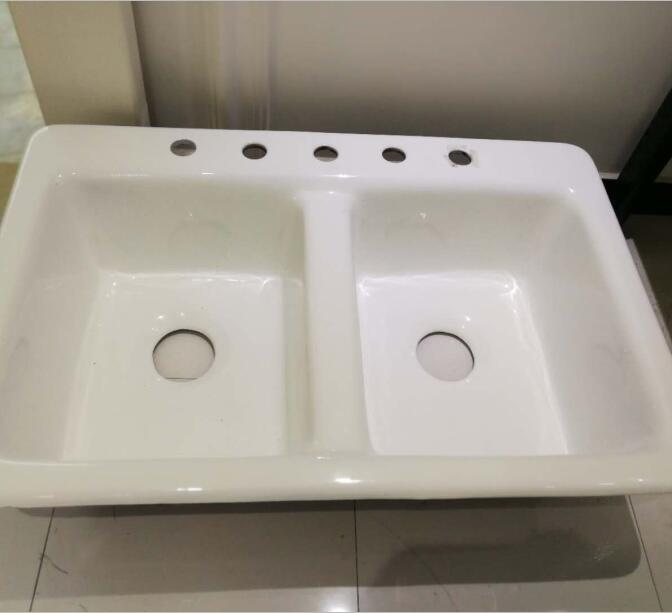 Bathroom Double Wash Basins / Double Bowl Cast Iron Sinks / Bathroom Sinks