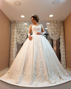 <span class=keywords><strong>Robe</strong></span> de mariée princesse en Satin, caftan, col rond, robes de mariée enceintes, robes de <span class=keywords><strong>mariage</strong></span> - Product Image 1