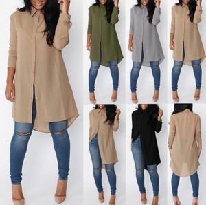 2023 abiti eleganti per camicie a maniche lunghe con disegni estivi per camicie lunghe in Chiffon da donna - Product Image 2