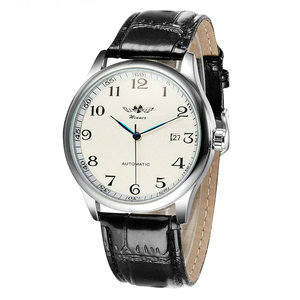 Orologio da Polso da Uomo <span class=keywords><strong>WINNER</strong></span> 458 Meccanico Automatico Business Classico con Datario Automatico Cinturino in Pelle Scheletrato a Carica Automatica - Product Image 1