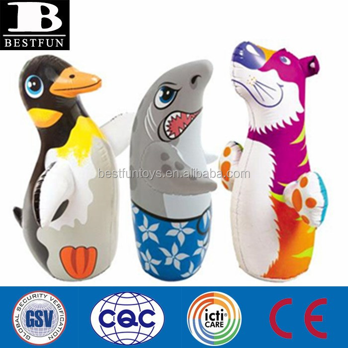 Pack De 3 Animales Hinchables Tentetieso – Saco De Boxeo Inflable De 97x61 Cm Para Niños, Juguete Creativo Para Coordinación Y Motricidad, Regalo De Cumpleaños (Modelo Foca)