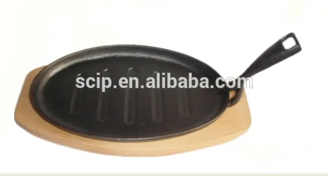 Antiaderente bife pan com base de madeira