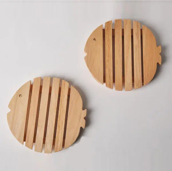 Mini suporte de madeira personalizado, suporte de copo de madeira placa de madeira tapete de mesa de isolamento
