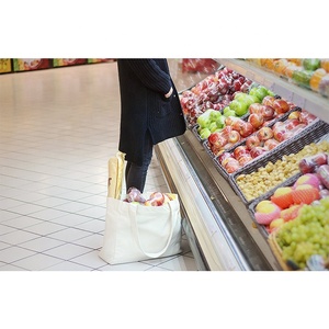 Bán Buôn Tùy Chỉnh In Sinh Thái Thân Thiện Tái Chế Đồng Bằng Hữu Cơ <span class=keywords><strong>Tote</strong></span> Mua Sắm Tái Sử Dụng Vải Bông Túi - Product Image 5