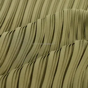 anti-static pleated polyester crepe fabric with good fall for dress