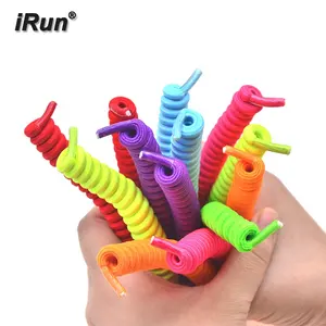 iRun Durable Reflective Twister Curly Elastic Laces Coiler Elastic Sports Twisty Spring Shoe Laces Curly Elastic Cord