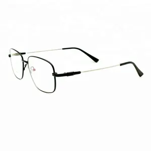 SHANGHAI JHEYEWEAR Vintage Square Unbreakable Flexible Memory Metal Optical Frame for Man