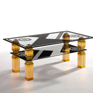 European Design Luxury Living Room <strong>Centre</strong> Modern Square Coffee Tea <strong>Table</strong> with All Glass Top for Sale - Product Image 5