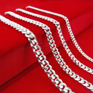 bulk wholesale 925 sterling silver chain Jewelry making findings curb chain different size for choice 1065222