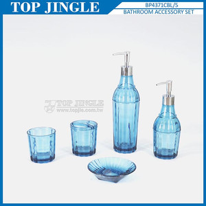 Ensemble d'accessoires de salle de bain fantaisie orientale 5 pièces bleu clair - Product Image 1