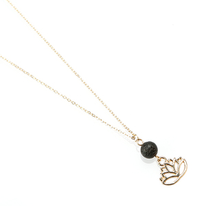 Lava Rock Minyak Esensial <span class=keywords><strong>Diffuser</strong></span>, Perhiasan Minimalis Minyak Esensial, Kalung Warna Emas Cantik - Product Image 3