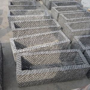 وعاء حجري مستدير ومربع لتزيين الحدائق، حوض من الجرانيت العتيق - Product Image 5