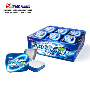 ฉลากส่วนตัว Xytlitol ลูกอมมิ้นท์ในกล่องดีบุกบานพับขนาดเล็กขนม OEM - Product Image 2