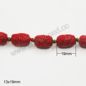 tamburo forma intagliato design sirena perline di corallo rosso della pietra preziosa perline per fare gioielli - Product Image 2
