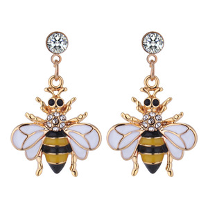 Rhinestone di modo coreano bumble bee ciondola gli orecchini delle donne - Product Image 1