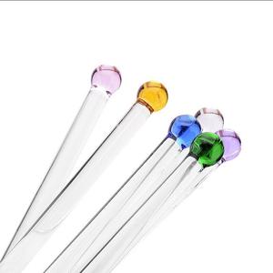 Pengaduk Bar Kaca Borosilikat Berwarna, Pengaduk Makan Koktail Kaca Koktail Tongkat Pengaduk Kopi untuk Mengaduk Jus/Koktail - Product Image 1