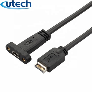 Di alta qualità OEM USB 3.1 tipo <span class=keywords><strong>C</strong></span> femmina <span class=keywords><strong>a</strong></span> USB 3.1 tipo <span class=keywords><strong>E</strong></span> maschio cavo 50cm con pannello frontale staffa di montaggio - Product Image 1