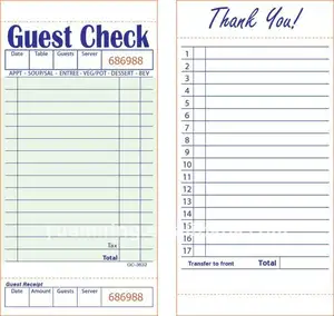 Good bill book design paper restaurant guest check book