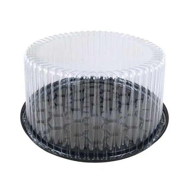 Customized PET Transparent Disposable Plastic Round Wedding Cake Packaging Container boxes for cake packing
