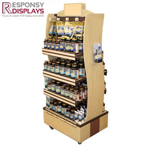 Thân Thiện Với Môi Có Thể Tháo Rời Di Động Có Thể Gập Lại Hiển Thị Mật Ong Đứng Cho Cửa Hàng Bán Lẻ Sàn Gỗ Tủ Lưu Trữ Cho Trung Tâm Mua Sắm Sử Dụng - Product Image 4