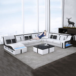 Mebel Seks Kulit Asli Italia Modular <span class=keywords><strong>XXL</strong></span>, Set Sofa 7 Tempat Duduk 2019 - Product Image 2