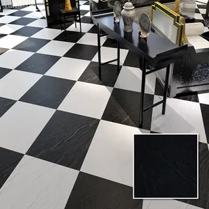 Best price of non-slip polished porcelain tile black and white rock design salt and pepper floor porcelain tiles