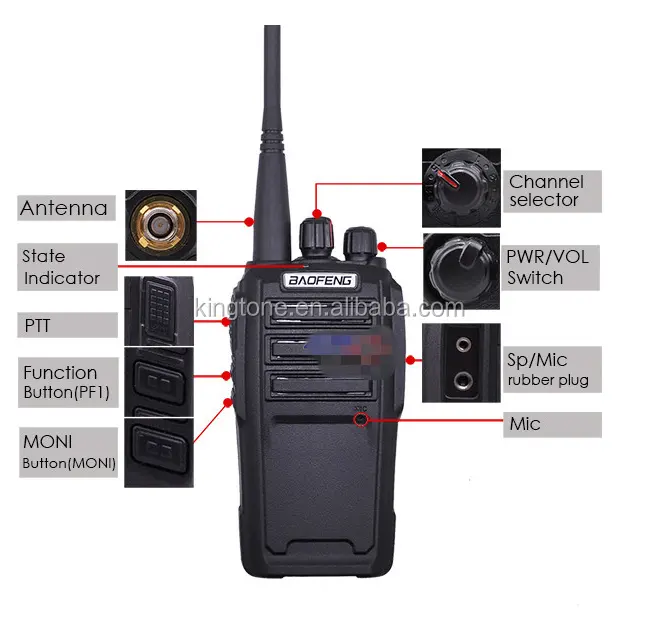 De baofeng de radio de dos vías v6 BaoFeng UV-6 VHF/UHF136-174/400-470 Radio de banda Dual V6 Walkie Talkie transceptor