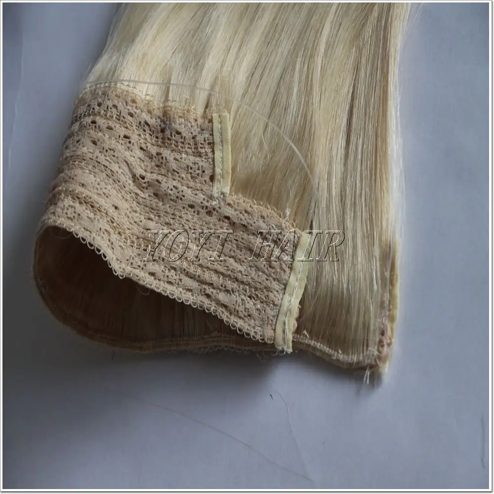 Hot selling 2019 hotsale No tangle No shedding Virgin Human Double Drawn Fish Wire Halo Hair Extensions