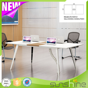 Fashion design <span class=keywords><strong>MFC</strong></span> con base in metallo 2 metro 6 persona moderno tavolo da conferenza con sedia set - Product Image 2