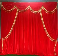 Red Velvet Curtains, Valance, Church Backdrop Decoration