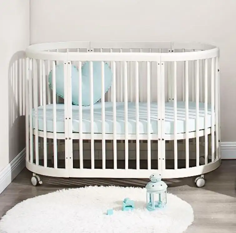 New Design wood baby oval baby cradle Circular bed round kids' cribs