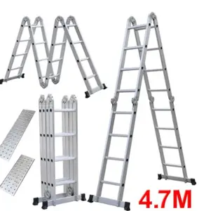 Estensione di alluminio multifunzionale pieghevole della scala 7 in 1 scala di alluminio resistente 4.7m di combinazione di punto