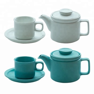 Hecho a mano de superficie <span class=keywords><strong>mate</strong></span> de color sólido barato Europea té ollas juego de té de porcelana <span class=keywords><strong>con</strong></span> las tazas de té - Product Image 1
