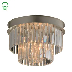 Candelabro de iluminación moderna de cristal plateado con perlas decorativas para el hogar