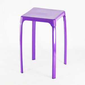 Top Jingle barato forma cuadrada silla taburete de plástico púrpura - Product Image 1