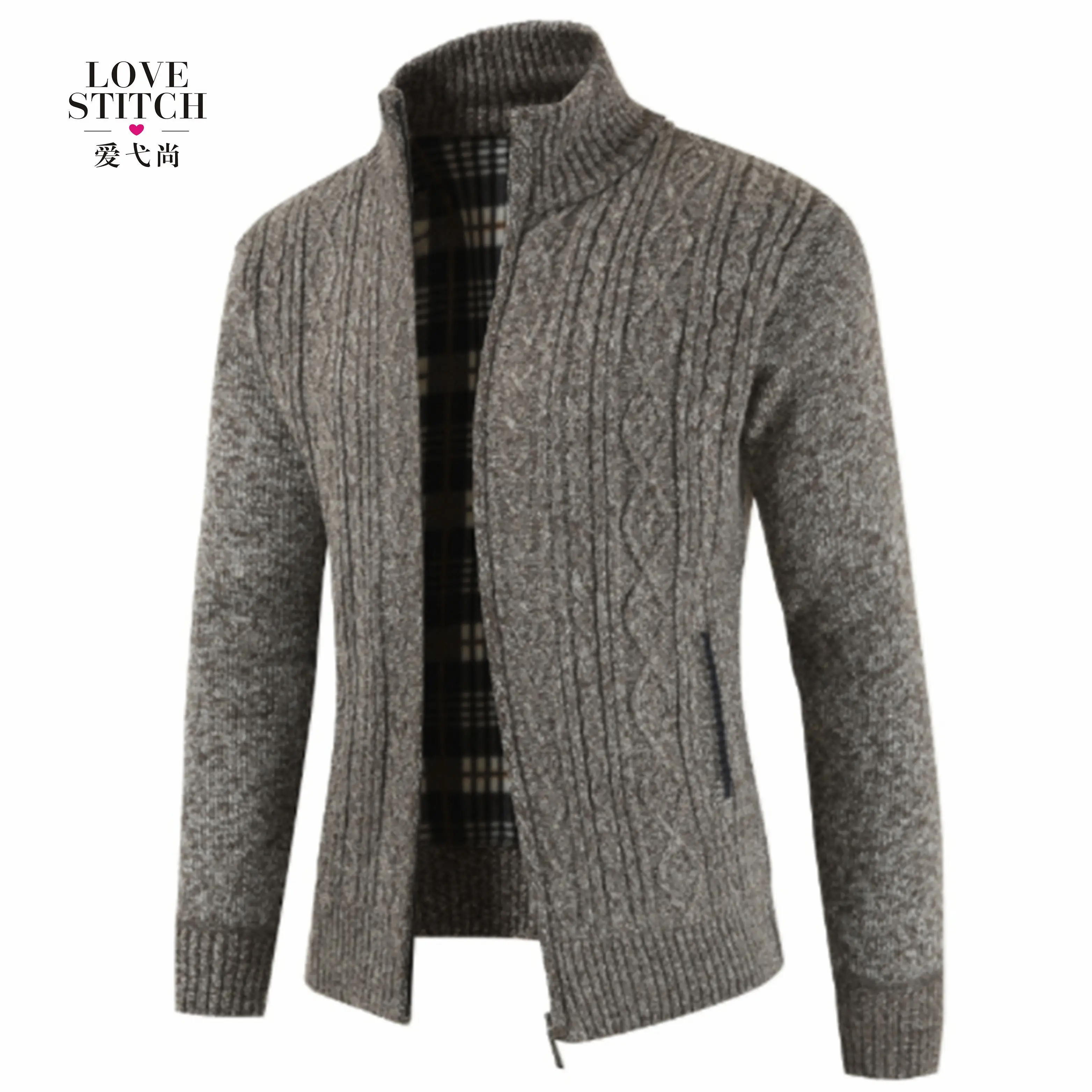 नवीनतम डिजाइन फैशनेबल गर्म डिजाइनर स्वेटर पुरुषों की जिपर कार्डिगन स्वेटर के लिए पूर्ण कस्टम ब्रांड मानक