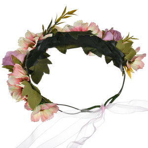 Couronnes de concours de beauté personnalisées de nouvelle conception 2026, bandeaux de fleurs de mariage réglables pour l'extérieur, <span class=keywords><strong>couronne</strong></span> de fleurs artificielles - Product Image 2