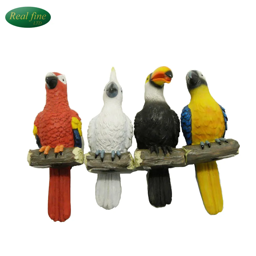 custom new design cheap parrot cute resin bird figurines