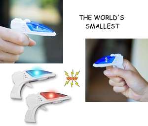 세계에서 가장 작은 우주 총-미니 레이저 블래스터 빛 깜박임 효과 복고풍 소리 어린이 대량 파티 호의 내구성 플라스틱 제작 - Product Image 3