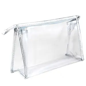 OEM ECO Clear colorful pvc Waterproof cosmetic bag travel bag Makeup Case Flat Zipper Pocket for women